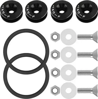 Produktbild von JDM-Schnellverschluss-Set, komplett, hochfeste anodische Oxidationsoberfläche für Auto, Schwarz