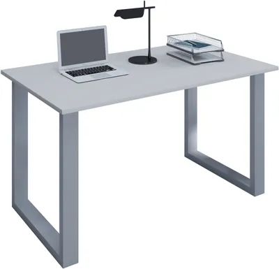 Imagen del producto de Escritorio de madera | H. 76 x W. 140 x T. 80 cm | Mesa de ordenador simple | pies hechos de metal de alta calidad | Mesa de trabajo | Muebles de oficina - Lona U