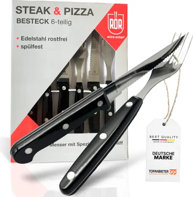 Produktbild von TOPANBIETER 999  Besteckset 6-tlg. Pizza Steak hochwertig Edelstahl rostfrei