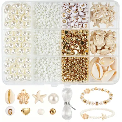 Perlen-Set, 1042 Teile, Strandmotive, Bastelarmbänder