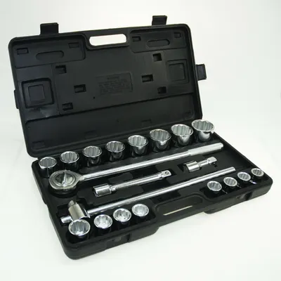 Produktbild von Knarrenkasten Steckschlüsselsatz Nusskasten 21-tlg. 3/4-Zoll 19-50 mm 12-kant