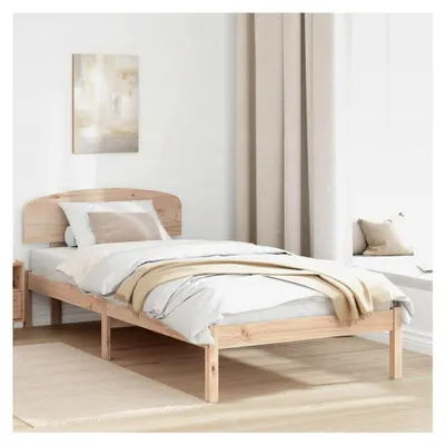 Produktbild von Bettgestell mit Kopfteil 75x190 cm aus Massivholz Kiefer