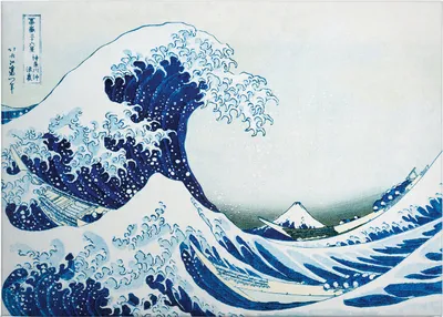 Produktbild von Leinwandbild Kunst 50 x 70 cm - Wandbild Blau Weiß - Keilrahmen Natur Welle Abstrakt Wohnzimmerdeko Wanddeko Wandgemälde