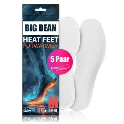 Produktbild von BigDean 5 Paar Fußwärmer– Sohlenwärmer für Schuhgröße 39-41 8h Wärme
