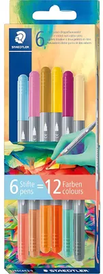 Obrázok produktu pre STAEDTLER perá s dvojitým vláknovým hrotom Edícia 2, krabica 6 ks