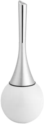 Produktbild von Toilettenbürstenset mit Halterung – Edelstahl – Kunststoff – Schwarz/Weiß – 38 x 14 cm – Robuster Griff – Toilettenbürste