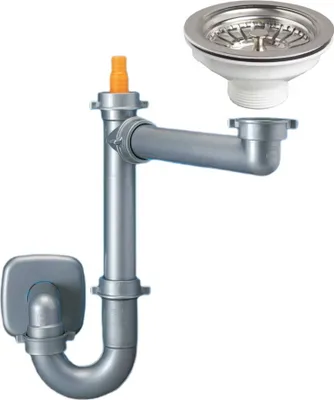 Obrázek produktu pro Spazio 1 Lira prostorově úsporný sifon + sítko/cedzák , chrom/ doprava 24H