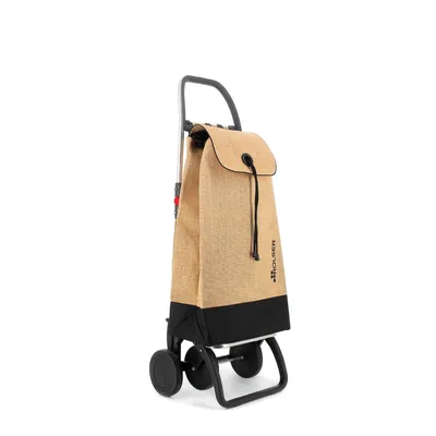 Produktbild von Rolser Einkaufstrolley I-MAX JUTE 4L, Tasche im Rucksackformat mit Kordelzugverschluss , klappbares Aluminium Fahrgestell