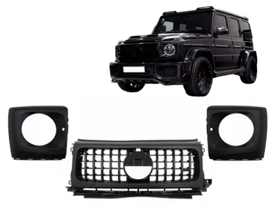 Obrázok produktu pre Mriežky a kryty svetlometov pre Mercedes G W464, W463A, G63 AMG (od 06/2018) v štýle GT-R.