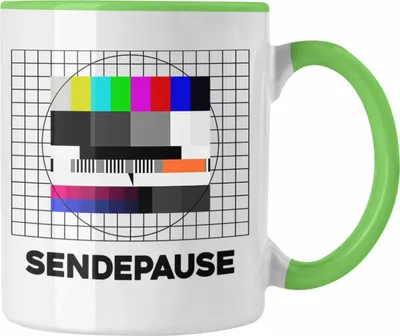 Produktbild von Trendation - Sendepause Testbild 90er Jahre 80er Jahre Fan Geschenkidee Nostalgie (Grün)