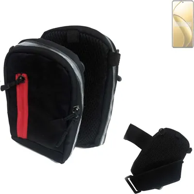 Produktbild von K-S-Trade Outdoor Gürteltasche Holster Umhängetasche kompatibel mit Realme 12 Pro+ schwarz Handy Tasche Case travelbag Schutz Hülle Handy Hülle