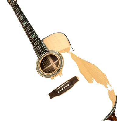 Zdjęcie produktu dla Gitara akustyczna, palisandrowa podstrunnica, delikatne brzmienie, ŻÓŁTA