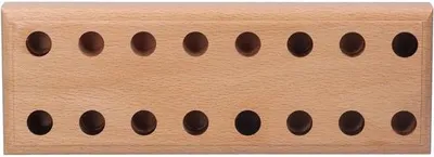 Image de Organiseur d'établi en bois - 16 trous - Organiseur pour outils à main - Support d'établi - Fabrication de bijoux