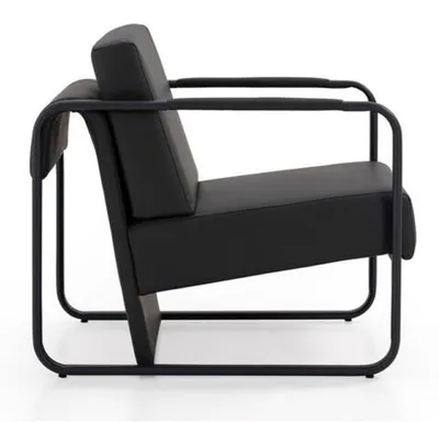 Obrázek produktu pro Křeslo křeslo černé Kvalitní čalouněné pohovky Design Imitace kůže Moderní