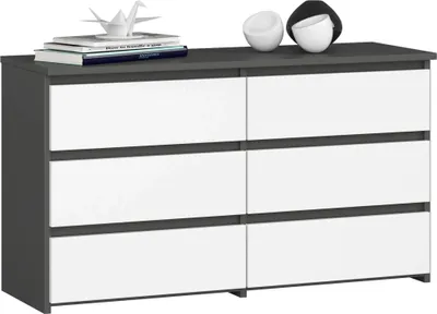 Immagine prodotto di Comò CL100 con 6 cassetti in grigio grafite e bianco per la tua organizzazione domestica