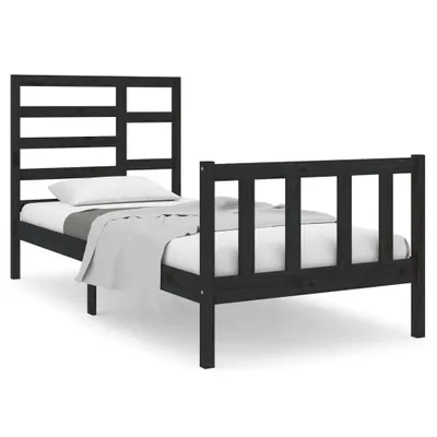 Produktbild von Massivholzbett ohne Matratze Schwarz 75x190 cm