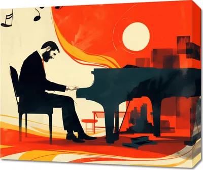 Obrázok produktu pre Obraz Pianista, 60 x 50 cm