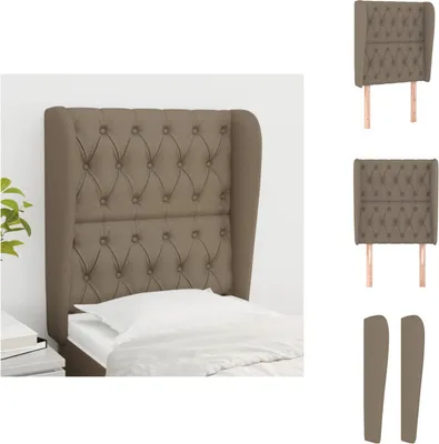 Produktbild von vidaXL Kopfteil mit Ohren Taupe 83x23x118/128 cm Stoff -  Kopf- & Fußenden