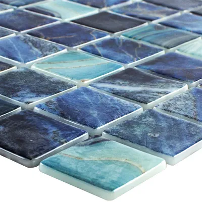 Produktbild von Glas Schwimmbad Mosaik Baltic Blau Türkis 38x38mm