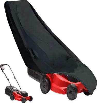 Produktbild von Rasenmäher-Abdeckung – Wasserdicht, Staub- & Winddicht, Polyester-Oxford Stoff mit Kordelzug, Schwarz, 76x25x44 Zoll