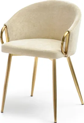 Immagine prodotto di Sedia da pranzo FINBAR - crema / oro