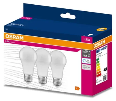 Obrázok produktu pre Žiarovka OSRAM LED VALUE CLA100 E27 13W/865 3balenie BASECLA100