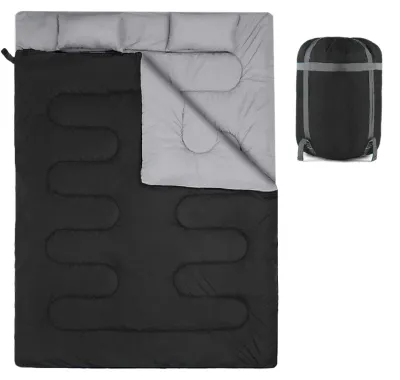 Image de Sac de couchage double pour adultes, idéal pour le camping et les voyages
