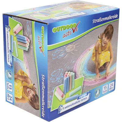 Productafbeelding van Outdoor Active straatstickset – 15 stuks – 5 kleuren – Creatief knutselplezier voor buiten