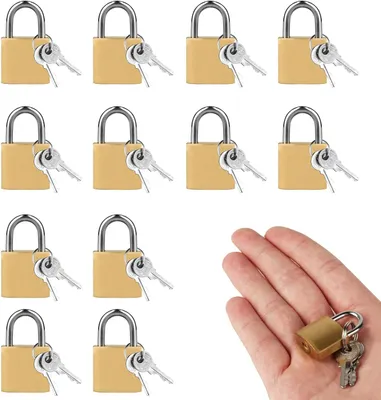 Produktbild von 12 Stück Vorhängeschlösser mit Schlüssel, 20 mm kleine Schlösser für Spinde, Koffer und Rucksäcke