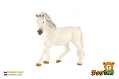 Produktbild von Inländisches weißes Pferd zooted Plastik 13cm in Tasche