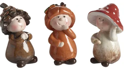 Produktbild von Nääsgränsgården Wichtel Pilze Höhe 5 cm braun, rot 3 Stk.