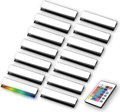 Image de kalb | LED RGB éclairage de bord de verre éclairage de vitrine clip verre 14er Set
