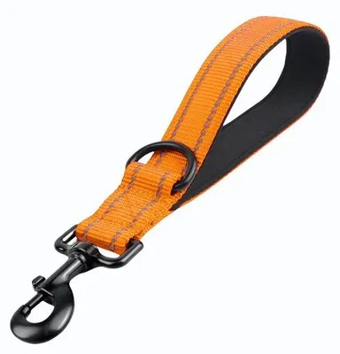 Produktbild von Unyqoos® Kurze robuste Hundeleine 30 cm, 1 inch Nylon mit reflektierendem Faden, gepolsterter Griff, 360° drehbarer Karabiner (Zinklegierung, 350 kg) für große Hunde