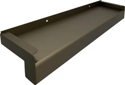 Produktbild von Aluminium Fensterbank mittelbronze, Ausladung: 260 mm, Rasterlänge: 2400 mm Aluminiumabschluss mit Putzkante (Paar)