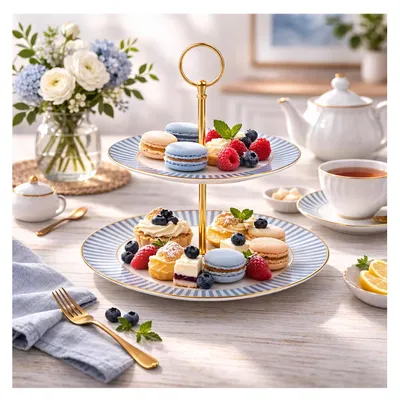Produktbild von Etagere 2 stöckig Keramik Servieretagere 24 cm