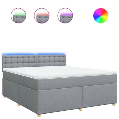 Produktbild von Boxspringbett mit Matratze Hellgrau 180x200 cm Stoff