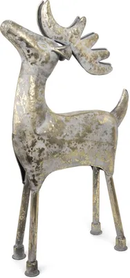 Produktbild von Riffelmacher Dekofigur Hirsch, Metall antik gold 26,5 x 12 x 54 cm