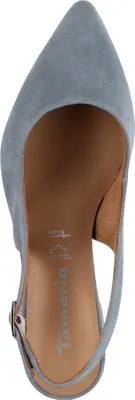 Produktbild von Tamaris Damen Pumps Leder Slingback Blockabsatz spitze 1-29500-42, Größe:41 EU, Farbe:Blau