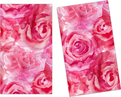 Produktbild von Spritzschutz Herdabdeckplatte Schneidebrett aus Glas Pinke Rosenblüten 2-Teilig (60x52cm)