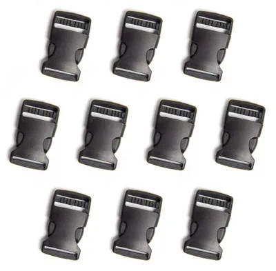 Kunststoff-Schnappverschlüsse 25 mm, 10 Stück, Schwarz/Blau