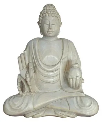 Buddha-Figur Holz 13 cm handgeschnitzt Bali Deko