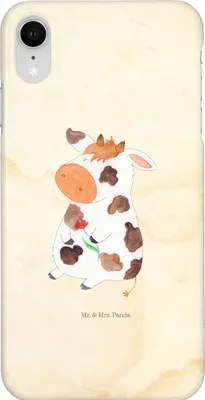 Produktbild von Mr. & Mrs. Panda Iphone XR Handyhülle Kuh - Vintage - Geschenk, Bauernhof, Hof, Kühe, Premium Kunststoff, Spruch, Handy Case, Milch