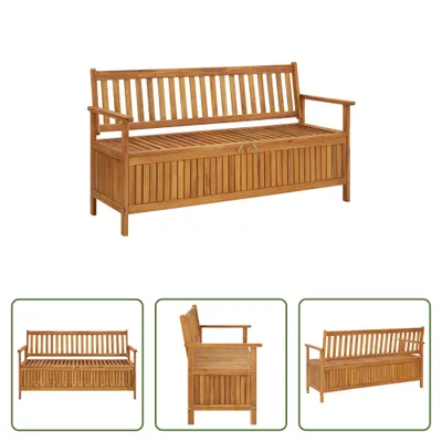 Obrázok produktu pre The Living Store Záhradná lavica s úložným priestorom 148 cm z masívneho dreva akácie