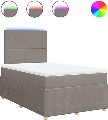 Produktbild von vidaXL Boxspringbett mit Matratze Taupe 120x190 cm Stoff