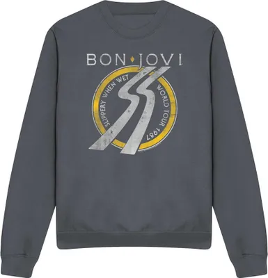 Produktbild von Bon Jovi - "Slippery When Wet World Tour" Sweatshirt für Herren/Damen Uni TV20637 (L) (Holzkohle)