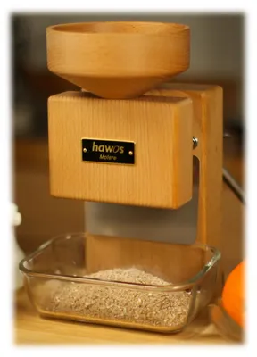Produktbild von Hawos Handgetreidemühle Molere Buche Glasschale Tischzwinge