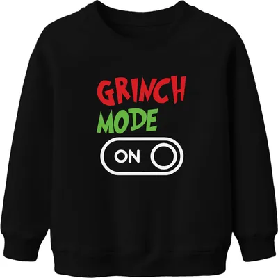 Obrázek produktu pro Grinch Mode On Christmas Outfit - Vánoce Uni dětský vánoční svetr, černý, 152 cm