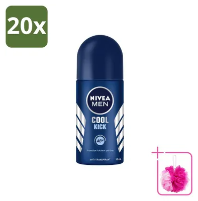 Image de 20 déodorants roll-on NIVEA MEN Cool Kick - 50 ml - Lot de 20