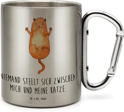 Produktbild von Mr. & Mrs. Panda Thermobecher Katze Umarmen - Transparent - Geschenk, Becher Aus Edelstahl, Trinkbecher, thermotasse, Teetasse, Freundin, Liebe, Familie, Cats