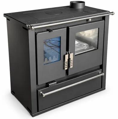 Immagine prodotto di Cucina a legna Verso CS Plus Inox – 7,7 kW, con forno, piano cottura e vano legna – Classe A+